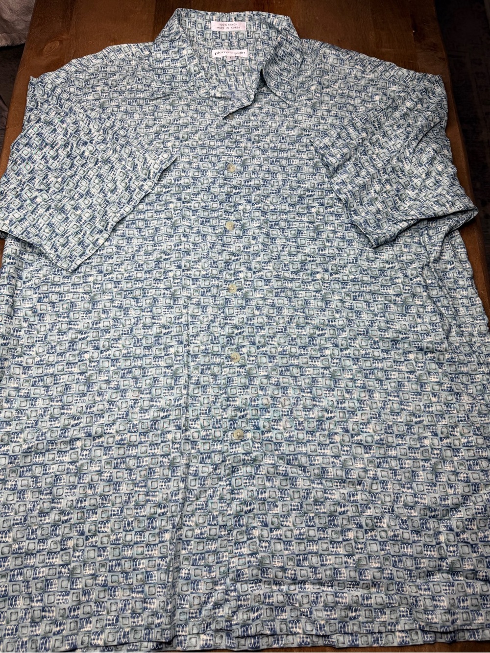 Pierre Cardin Light Blue Patterned Men's Button-Up Shirt